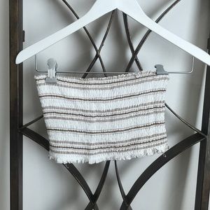 brown/white tube top